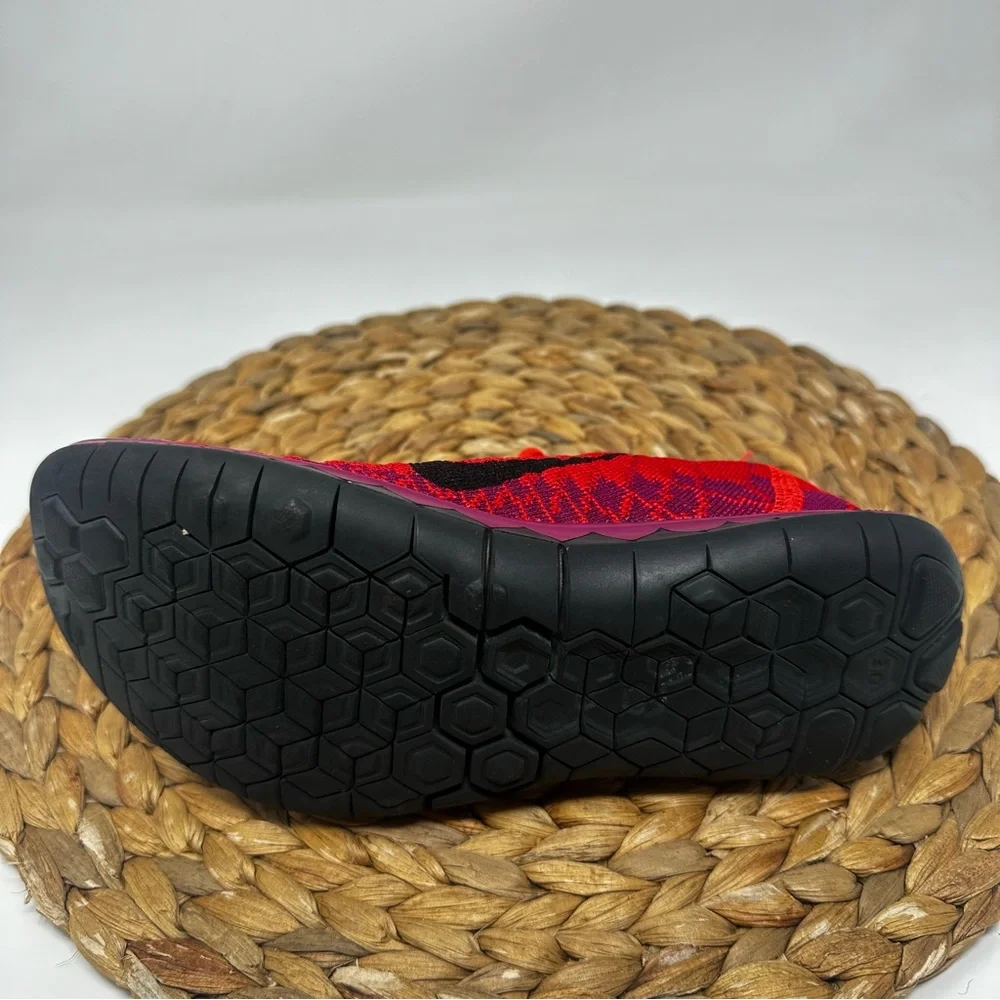 Nike Free 3.0 Flyknit Running Shoes Bright Crimson University Red Size 7 Women's - Picture 3 of 9